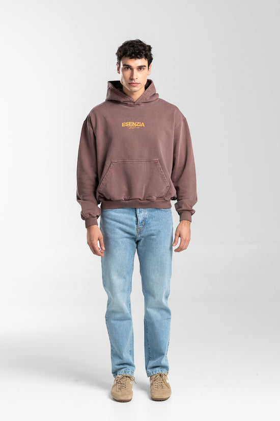 BROWN FABRIC HOODIE