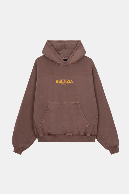 BROWN FABRIC HOODIE