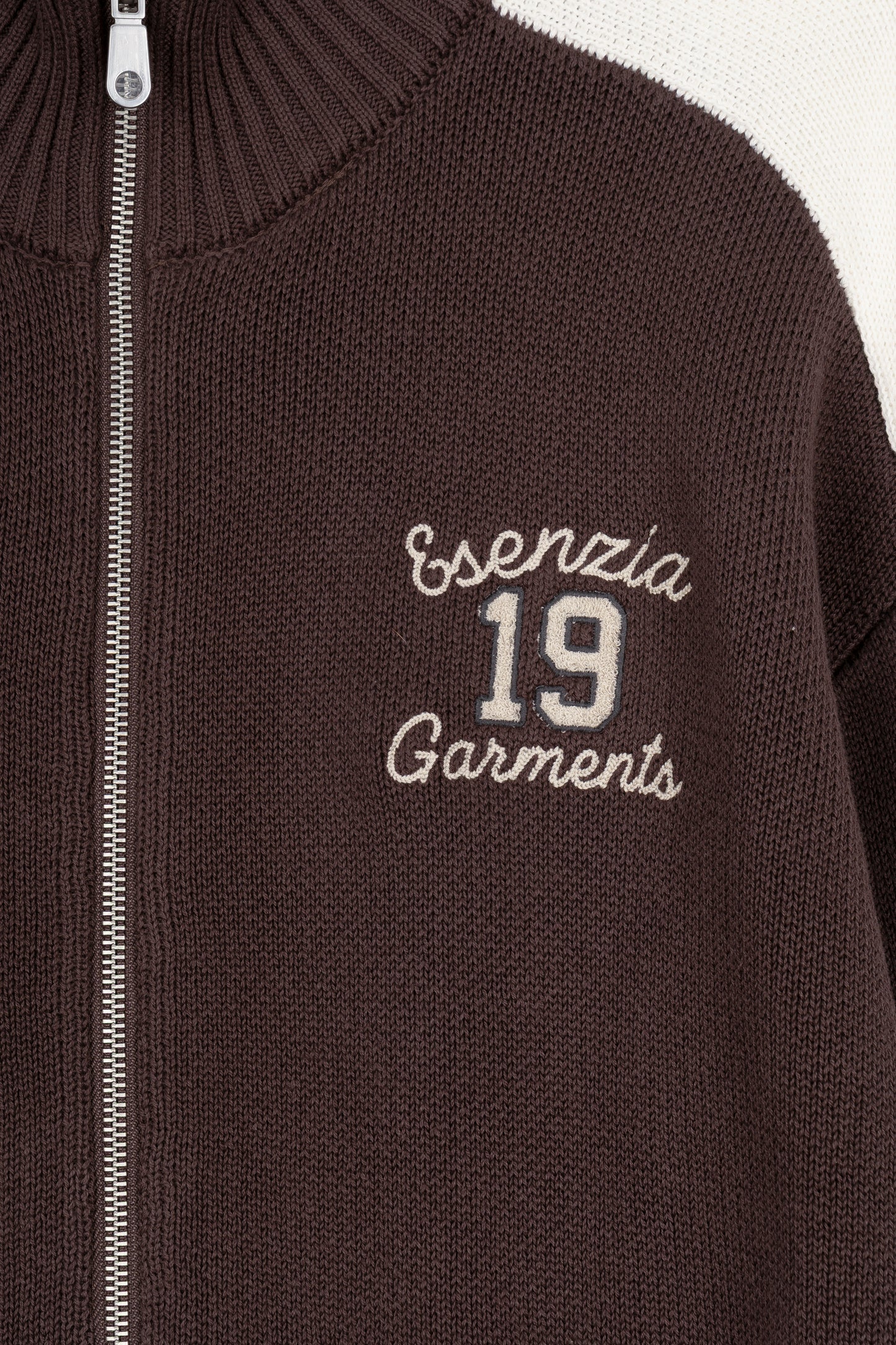 BROWN APRES KNIT ZIPPER