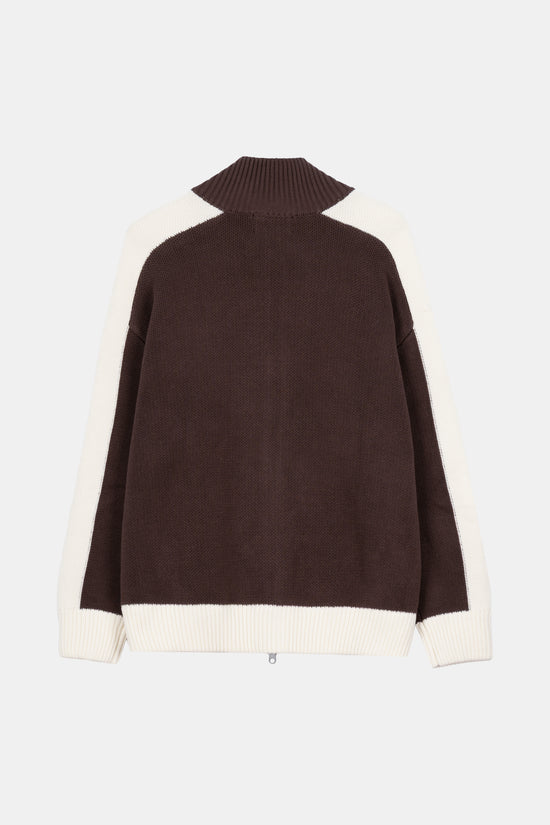 BROWN APRES KNIT ZIPPER