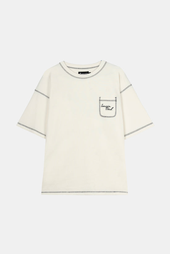 WHITE STITCH TEE