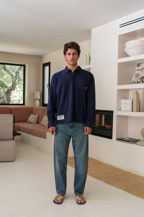 DARK BLUE COSTAL LONGSLEEVE POLO