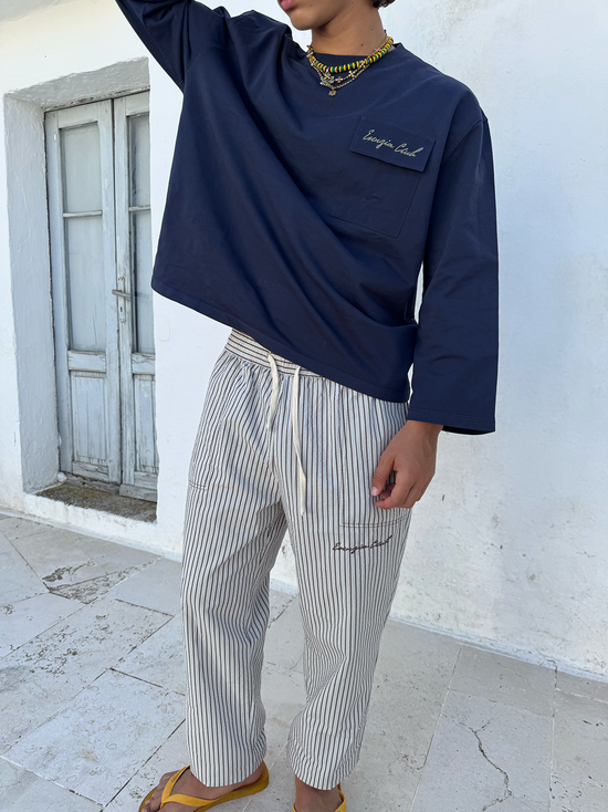 BROWN RUSTIC STRIPED PANTS