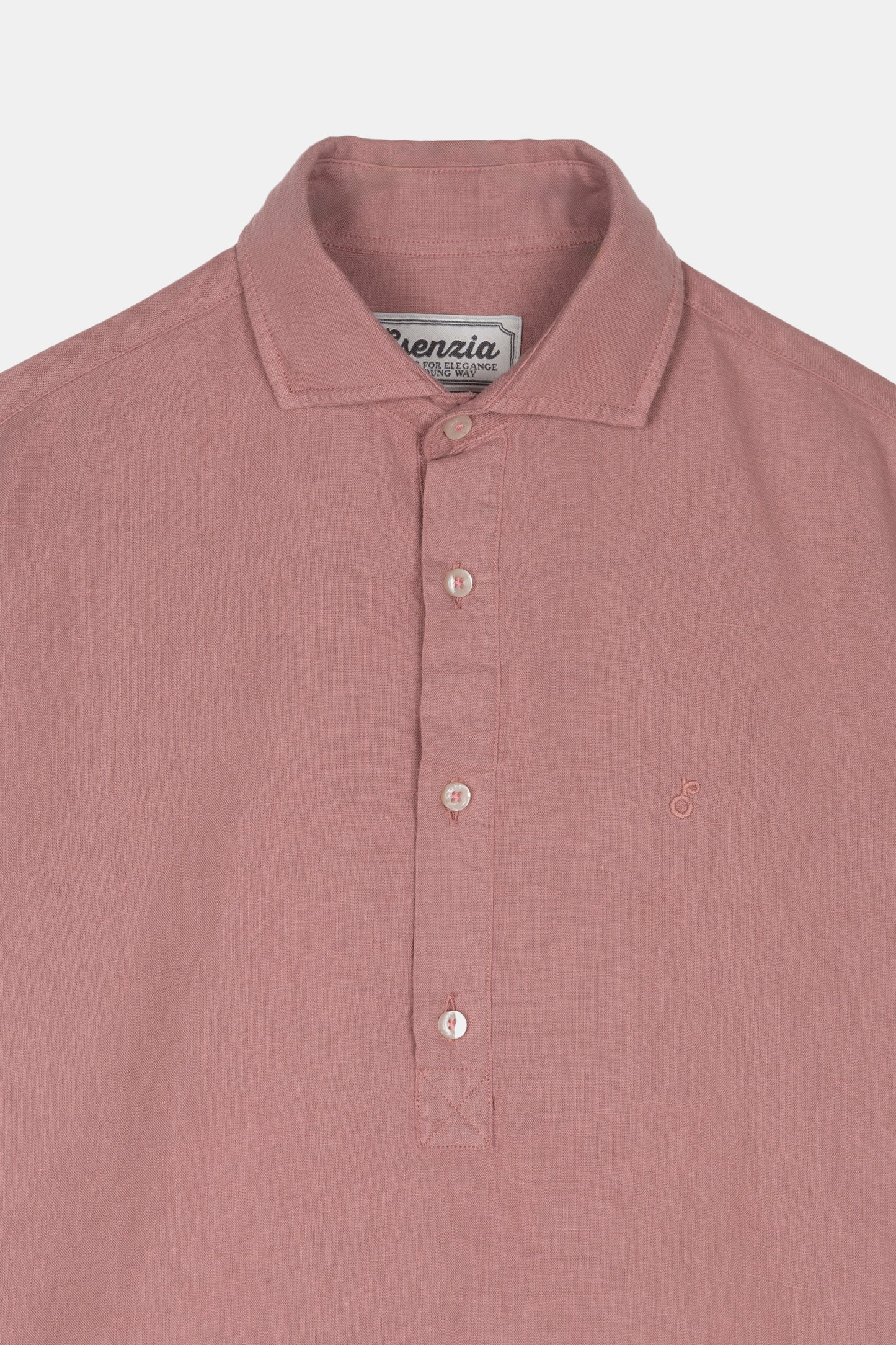 WASHED ROSE LINEN REGULAR POLO SHIRT