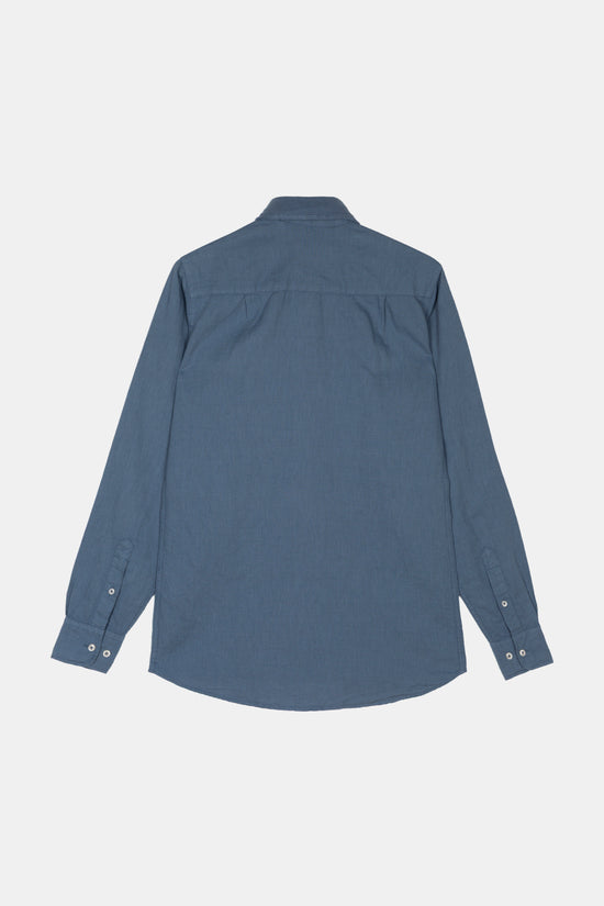 WASHED SPRING BLUE LINEN REGULAR POLO SHIRT