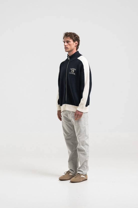 NAVY APRES KNIT ZIPPER