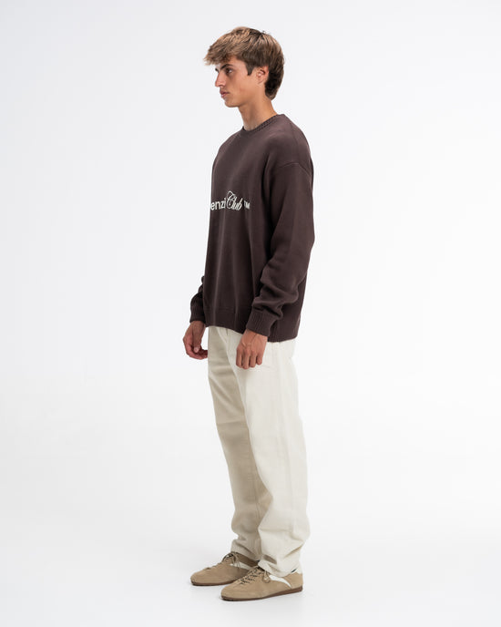 BROWN ICONIC KNIT SWEATER