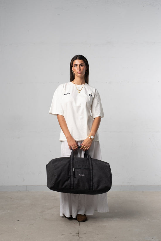 BOLSA CLÁSICA DE LONA NEGRA - Esenzia