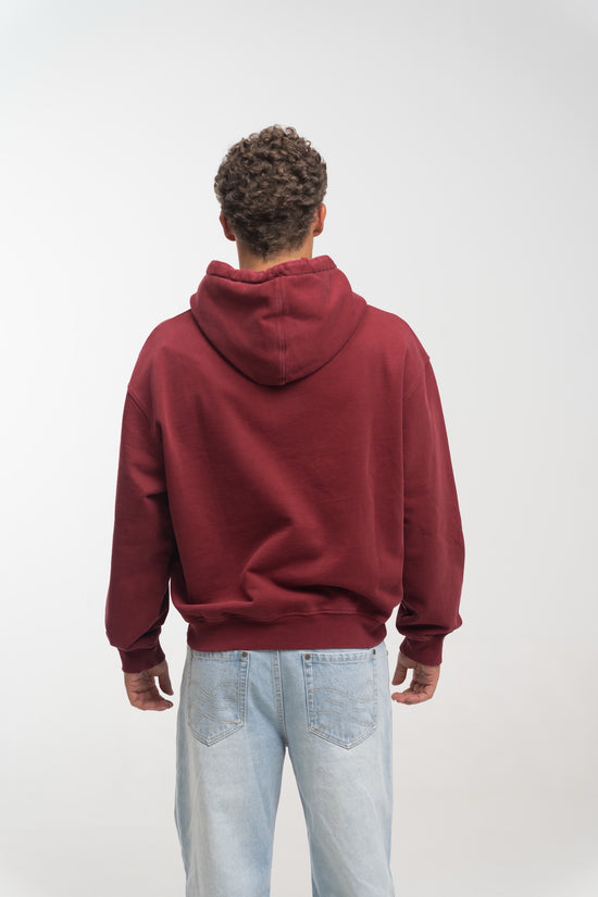 BURGUNDY TARTAN HOODIE