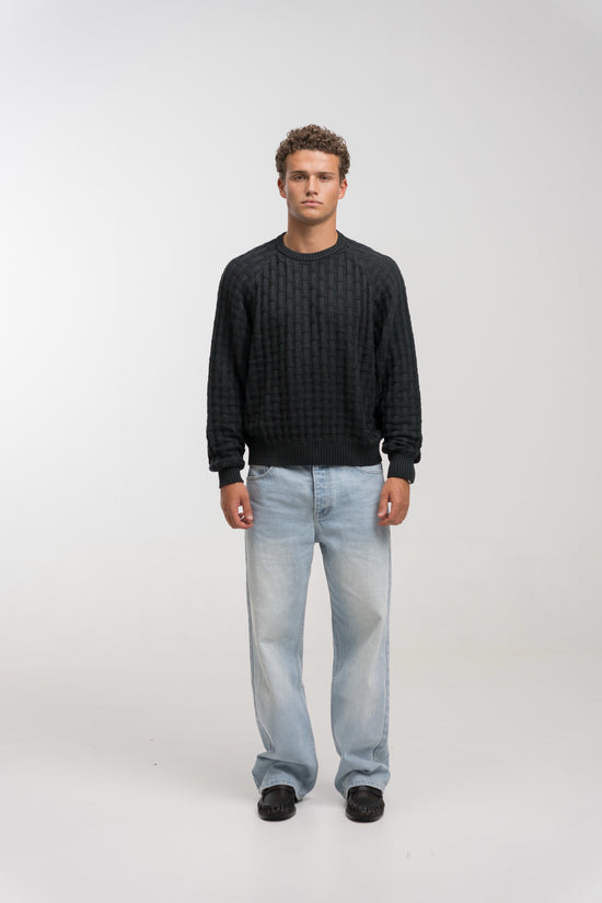 CHARCOAL TESSERA KNIT SWEATER