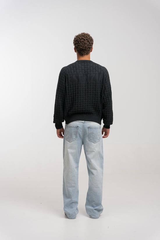 CHARCOAL TESSERA KNIT SWEATER