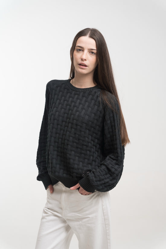 CHARCOAL TESSERA KNIT SWEATER