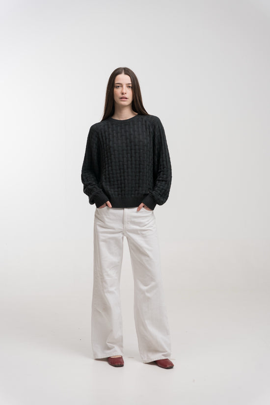 CHARCOAL TESSERA KNIT SWEATER