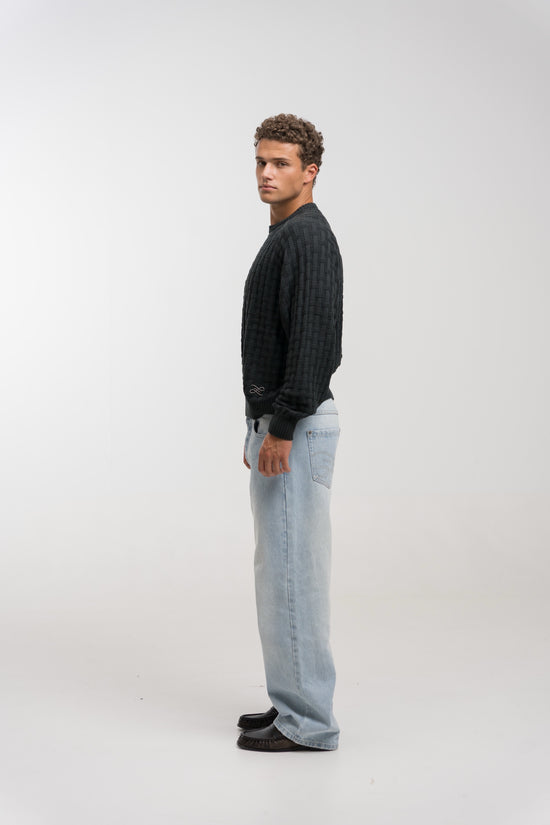 CHARCOAL TESSERA KNIT SWEATER