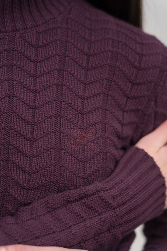 CLARET REGATTA BUTTON KNIT