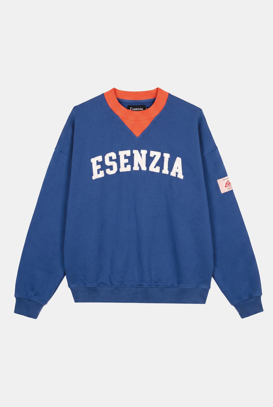 COBALT CONTRAST CREWNECK