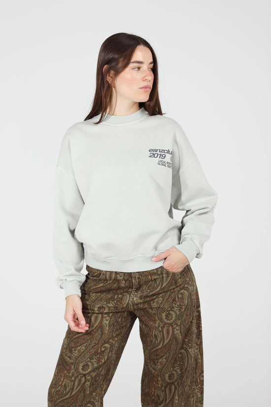 Dove Native Crewneck — front, on model