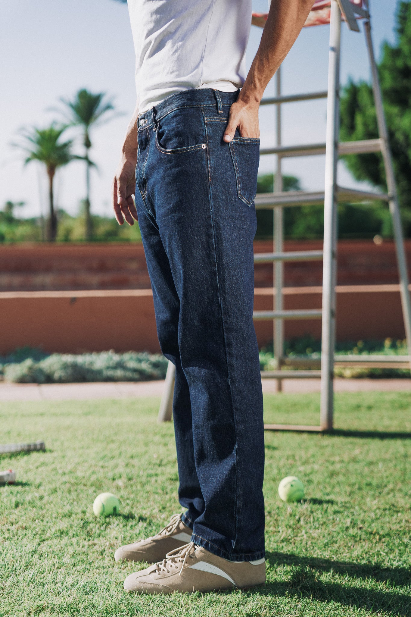DENIM STRAIGHT PANTS BLUE