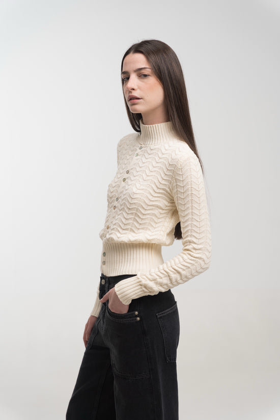IVORY REGATTA BUTTON KNIT