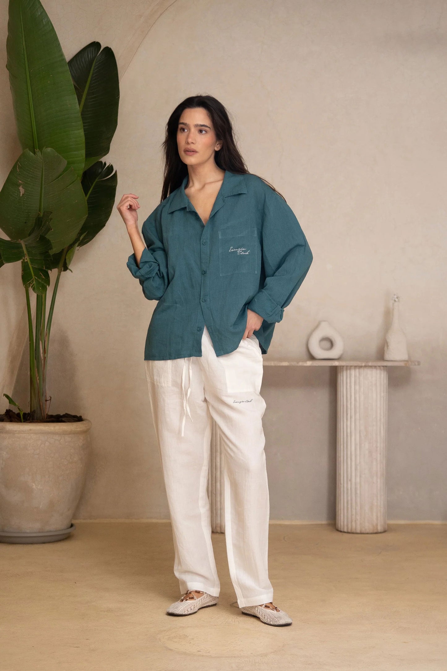 WHITE LINEN PANTS