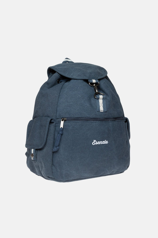 MOCHILA VINTAGE DE LONA AZUL - Esenzia