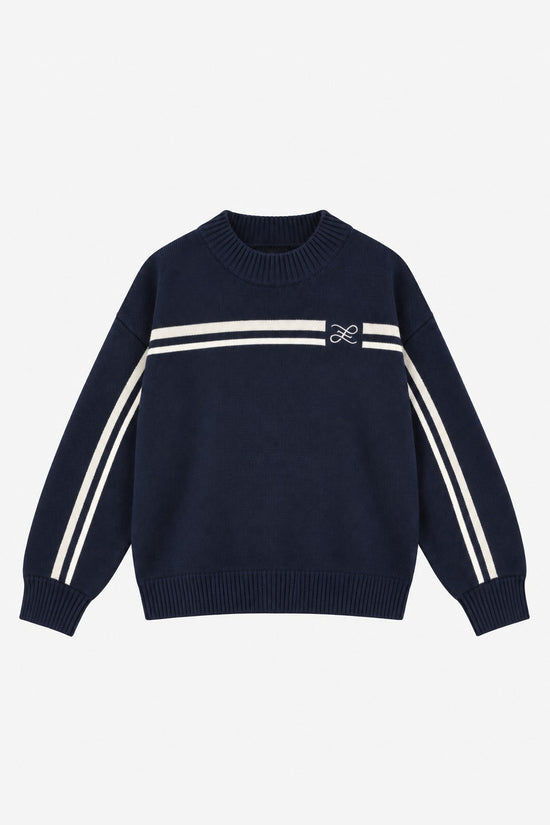 NAVY MERIDIAN KNIT SWEATER · delante (digital, portada)