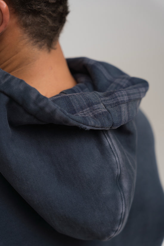 NAVY TARTAN HOODIE