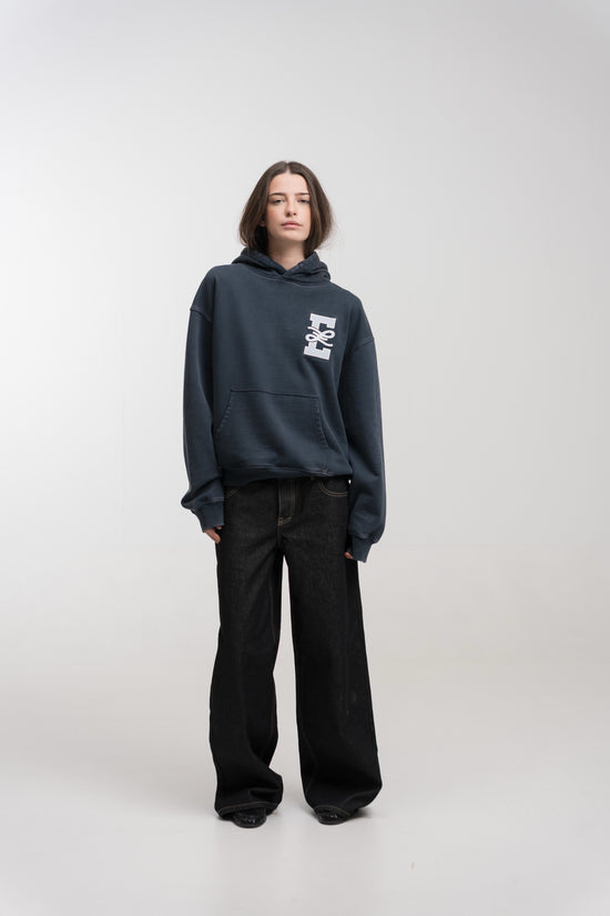 NAVY TARTAN HOODIE