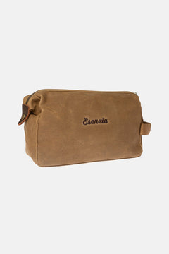TROUSSE DE TOILETTE CLASSIQUE EN TOILE CIRÉE SABLE ROUGE