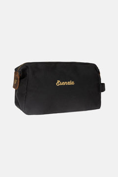 TROUSSE DE TOILETTE CLASSIQUE EN TOILE CIRÉE NOIRE