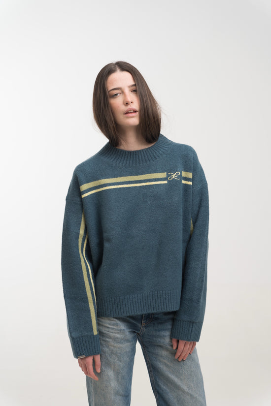 PETROL MERIDIAN KNIT SWEATER