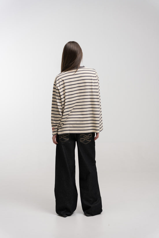 Pine Breton Longsleeve — back, on model