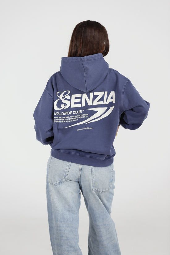 Prussian Harbour Hoodie — back, on model