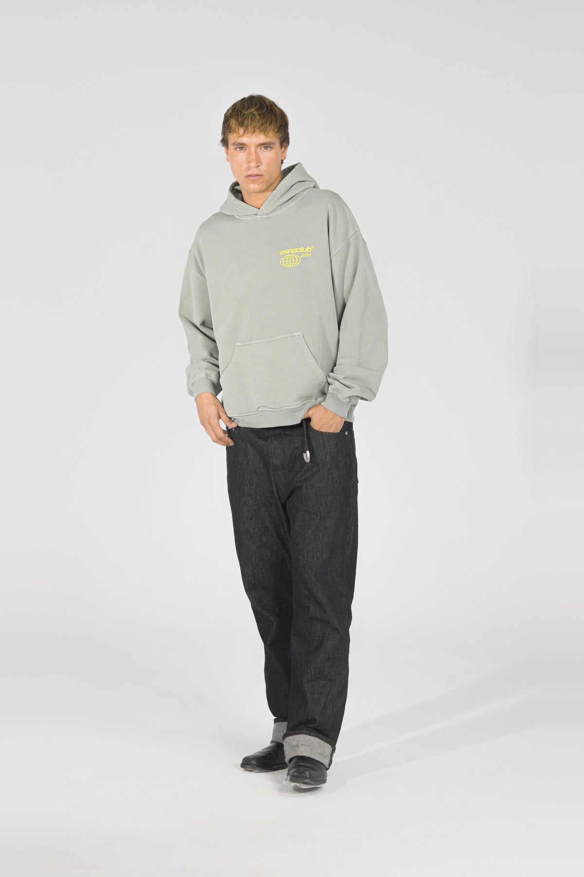 Sage Orbit Hoodie — on model