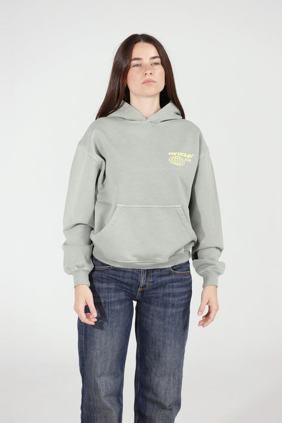 Sage Orbit Hoodie — front, on model