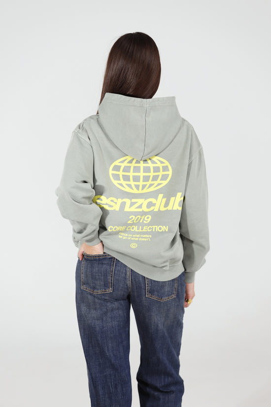 Sage Orbit Hoodie — back, on model