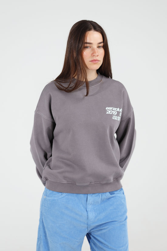 Steel Native Crewneck — front, on model