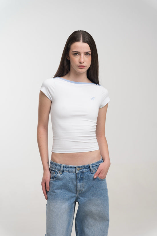 WHITE RINGER TEE