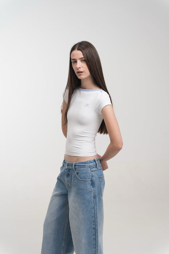 WHITE RINGER TEE