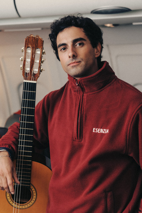 BURGUNDY CITY 1/4 ZIP FLEECE