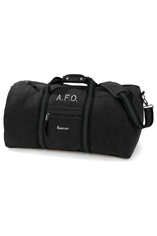 BOLSA CLÁSICA DE LONA NEGRA - Esenzia