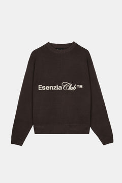 BROWN ICONIC KNIT SWEATER