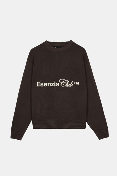 BROWN ICONIC KNIT SWEATER