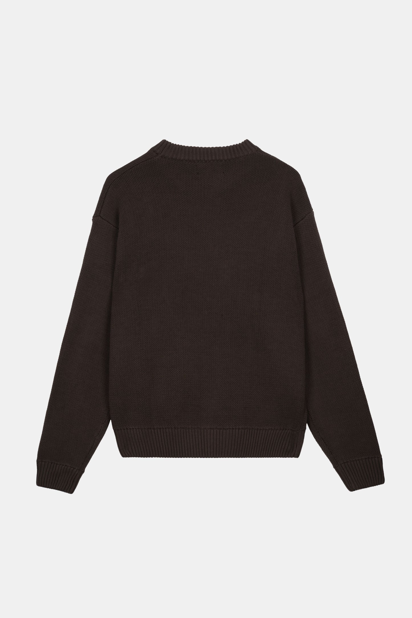 BROWN ICONIC KNIT SWEATER