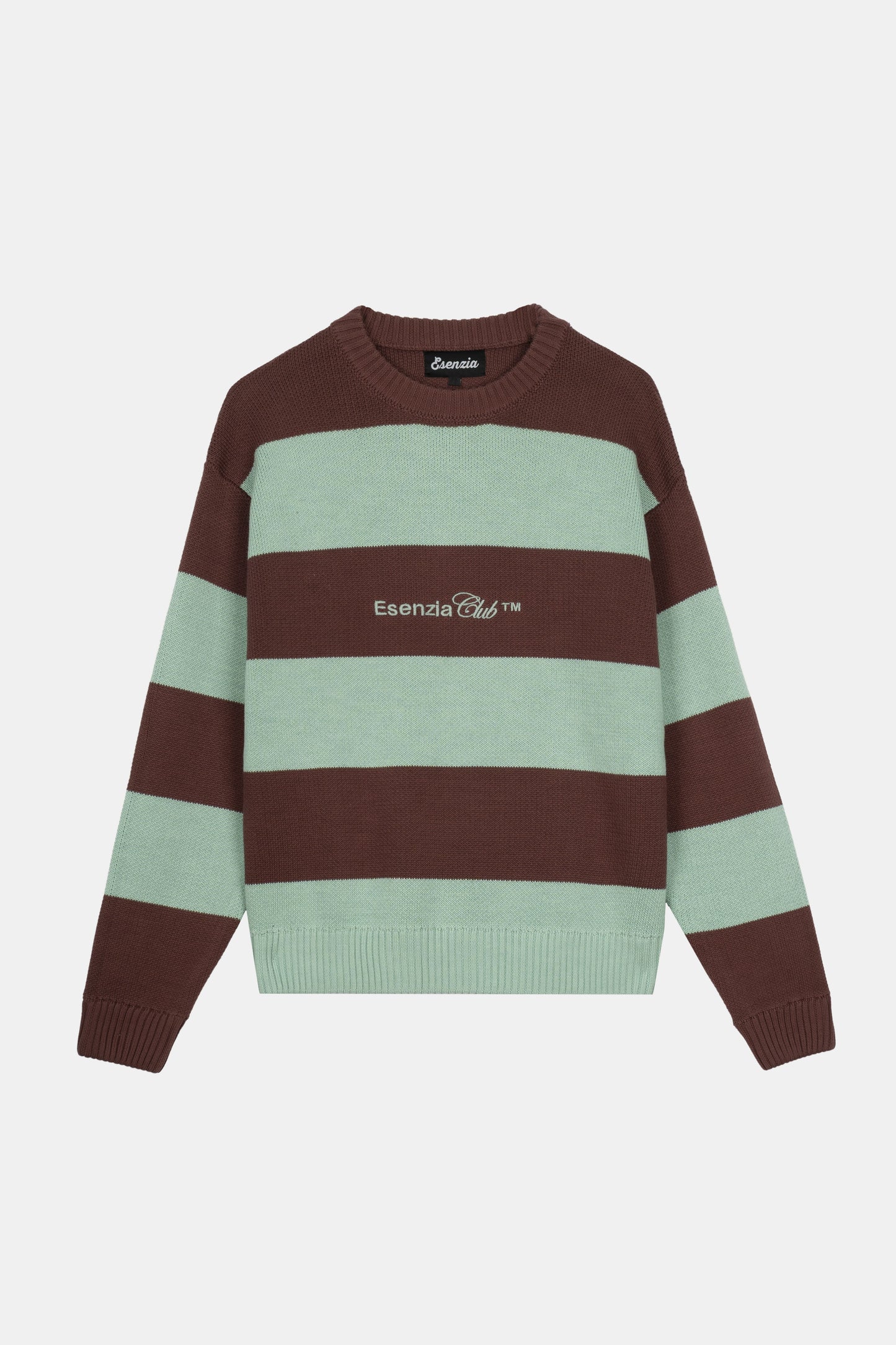 GREEN STRIPED KNIT SWEATER