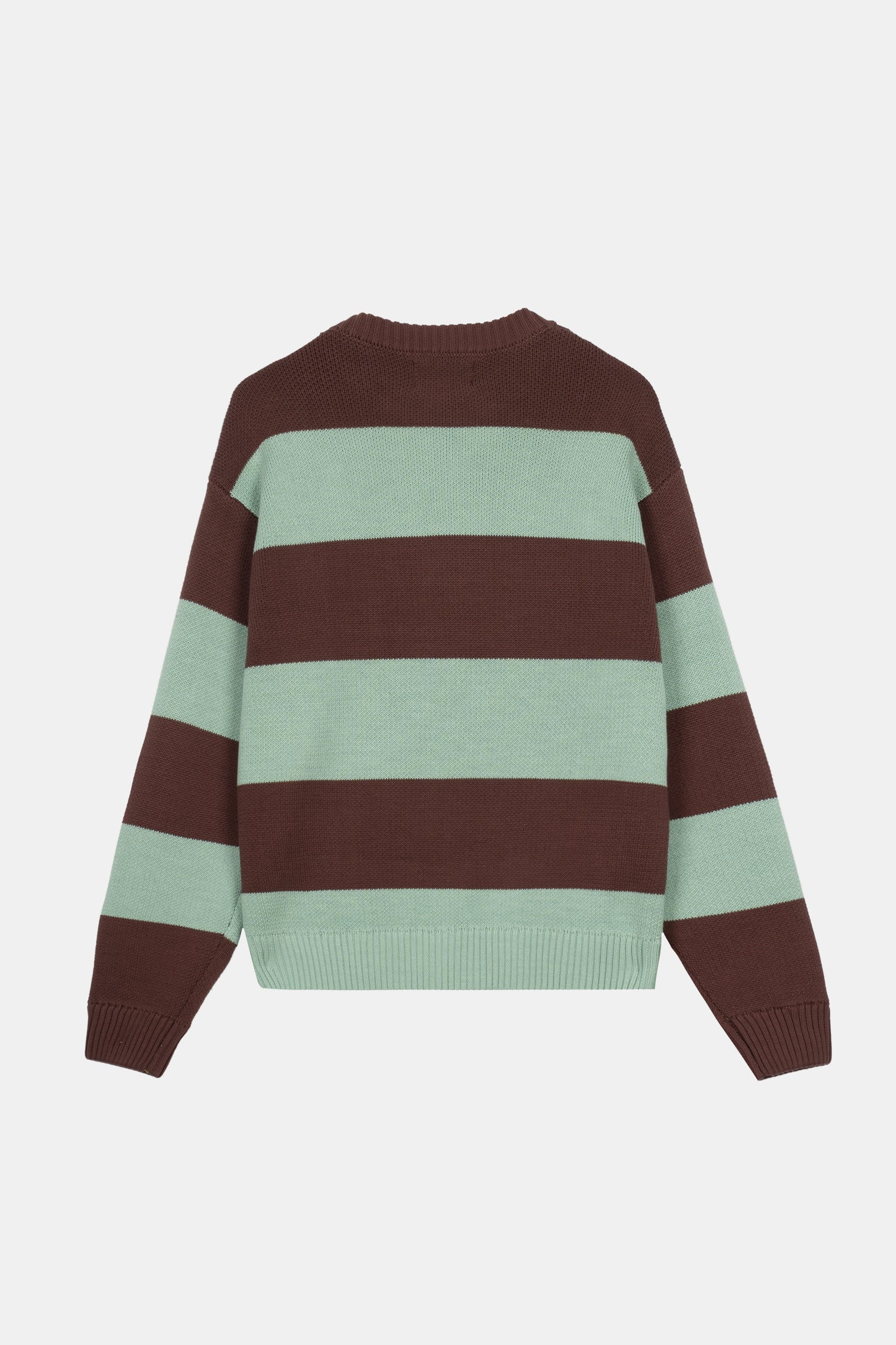 GREEN STRIPED KNIT SWEATER