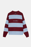 BLUE STRIPED KNIT SWEATER