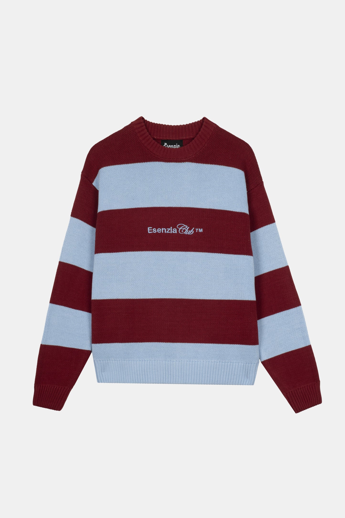 BLUE STRIPED KNIT SWEATER