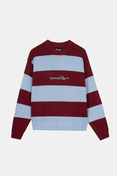 BLUE STRIPED KNIT SWEATER