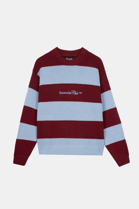 BLUE STRIPED KNIT SWEATER